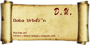 Doba Urbán névjegykártya